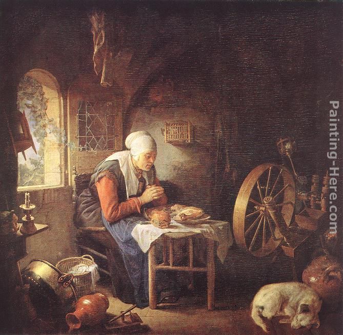 The Prayer of the Spinner painting - Gerrit Dou The Prayer of the Spinner art painting